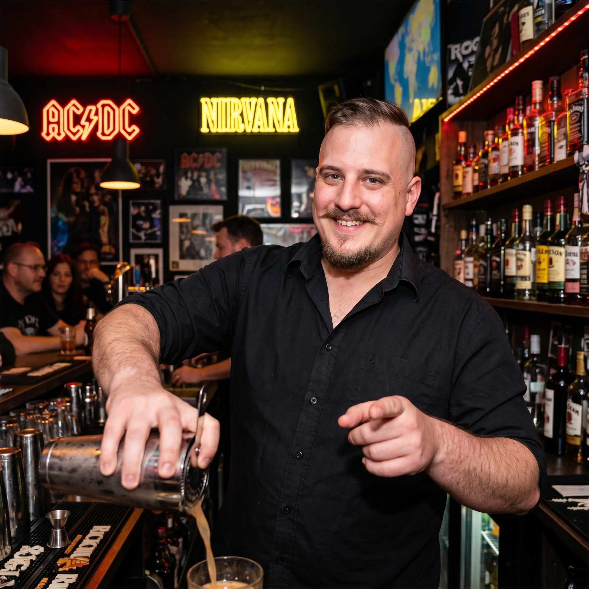 Ondřej jako barman